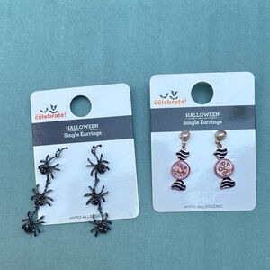 Halloween Spider and Candy Earrings Set